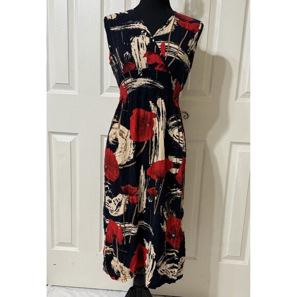 Vintage Robyn Wrapped V Neck Short Sleeve Floral Dress - Size S? - Picture 1 of 3